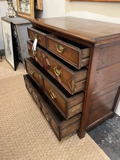 18th Century William and Mary Geometric Oak Chest
