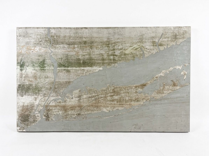 Vintage Hand Painted Map on Wood