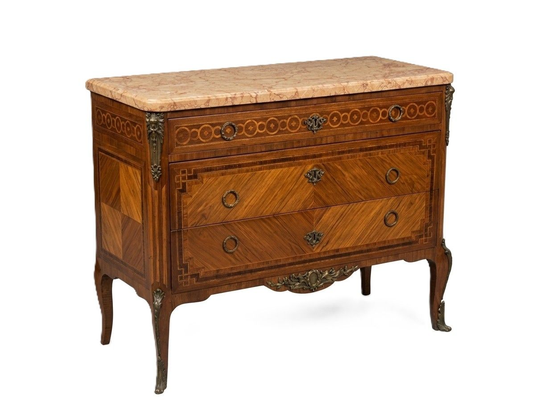 French Louis XVI Style Commode with Marble Top