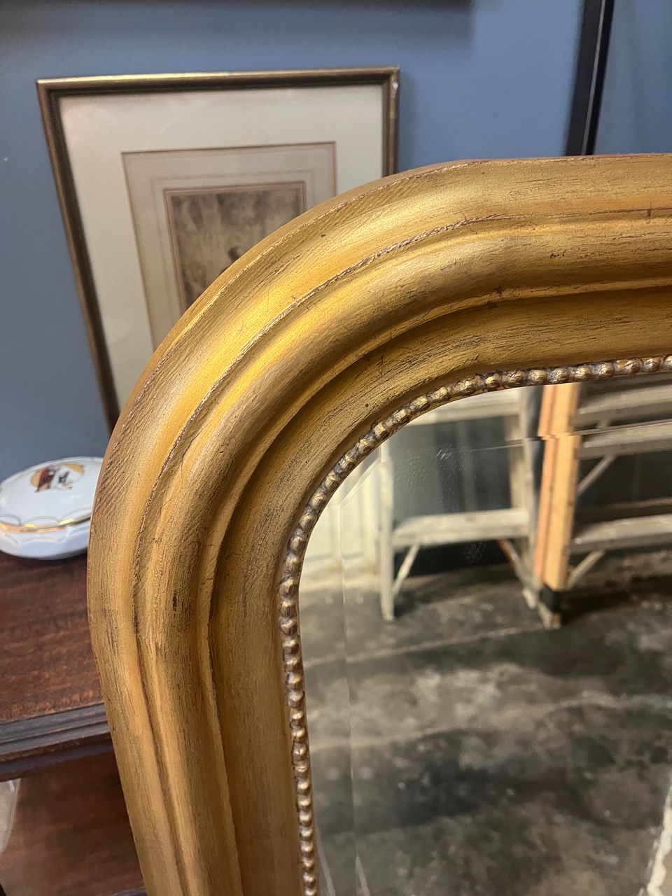 Hand Carved French Louis Philippe Style Gilt Mirror