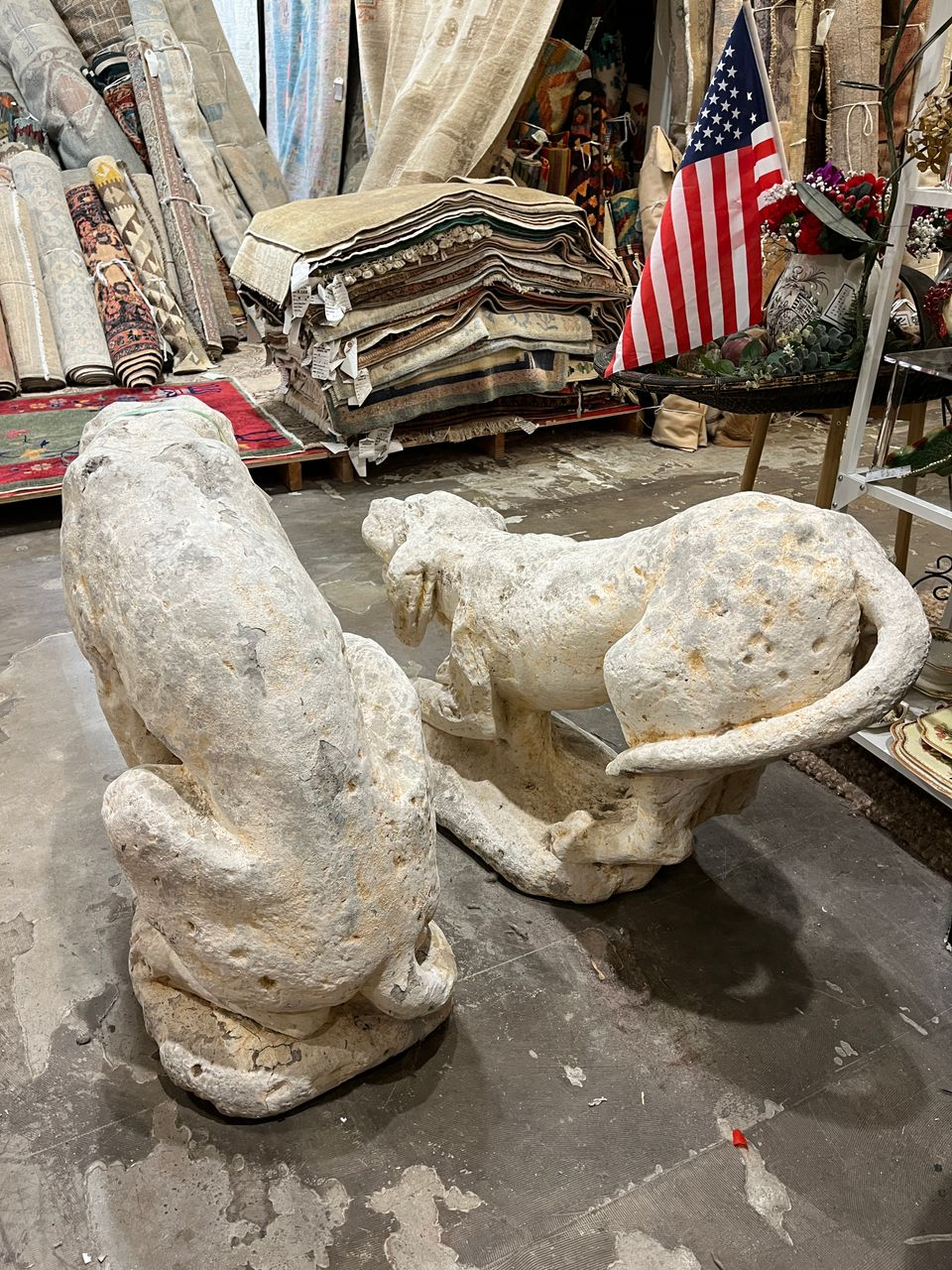 Hand Crafted French Dog Statues