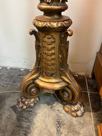 Fabulous Italian Carved Giltwood Floor Lamp