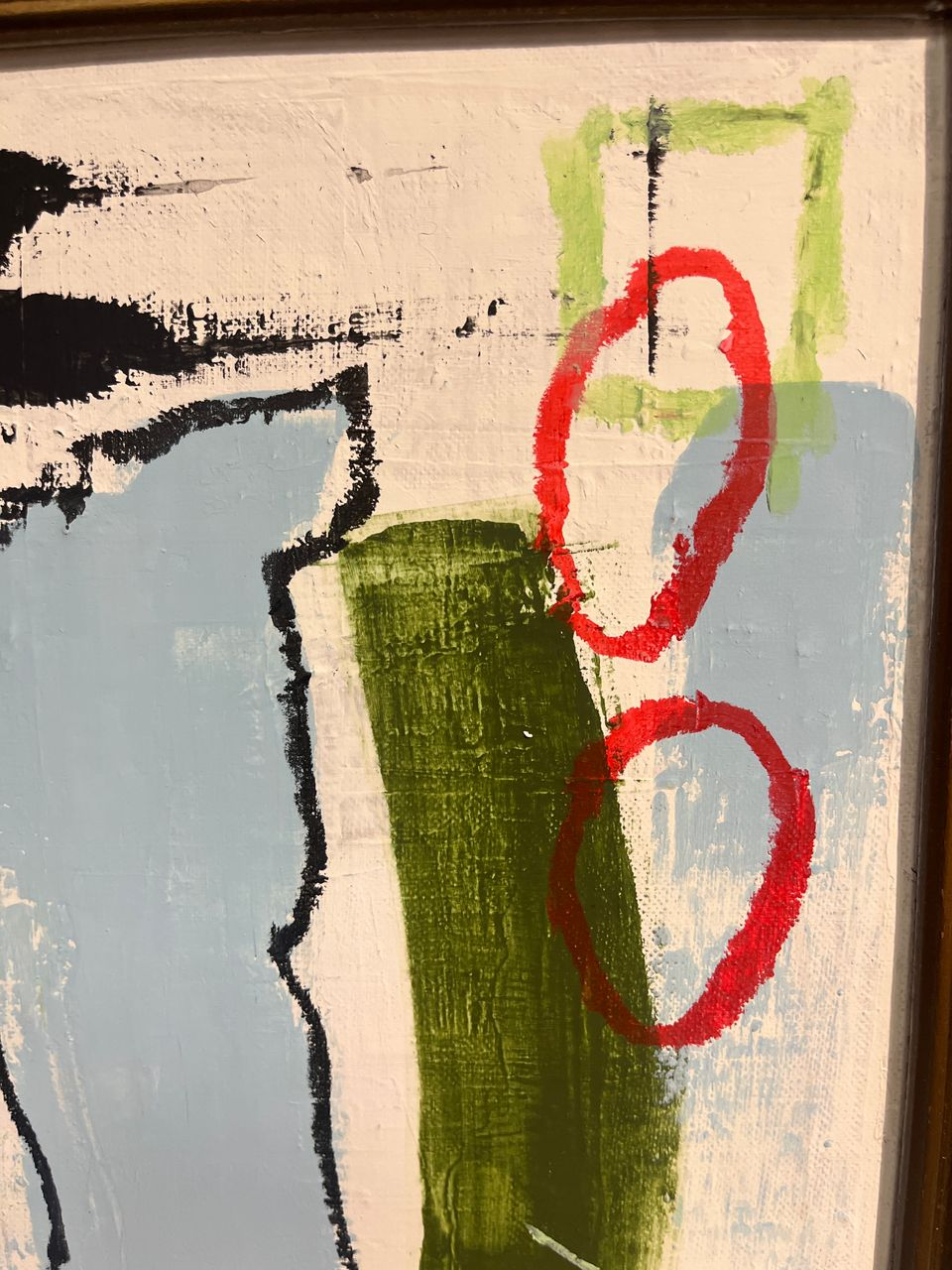 Original Modern Abstract Painting in Antique Frame