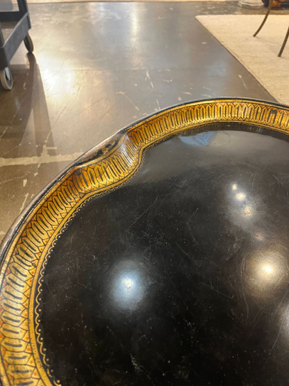 Antique English Gilt Tole Tray Table