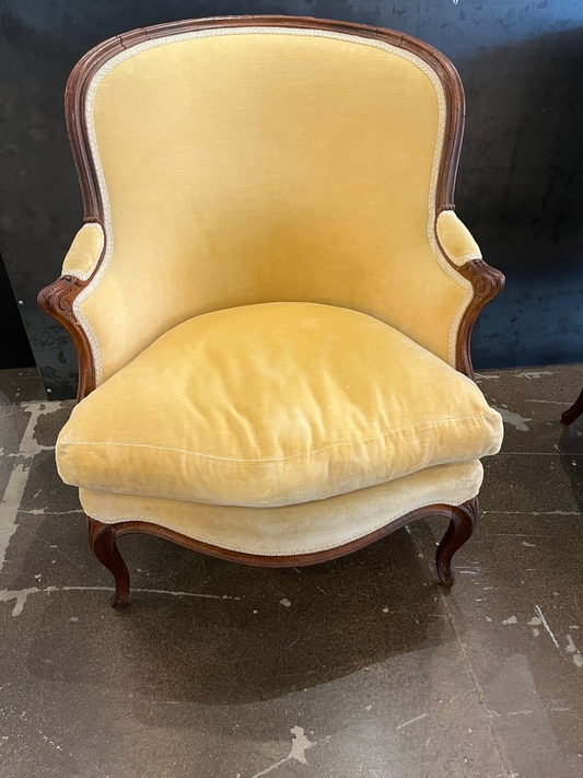 Pair of Louis XV French Bergere Armchairs