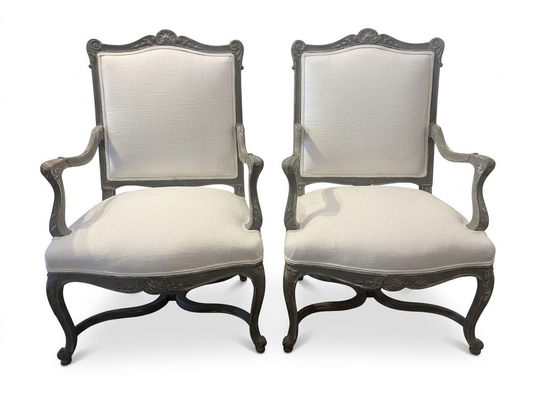 Pair of French 19th Century Fauteuils Armchairs