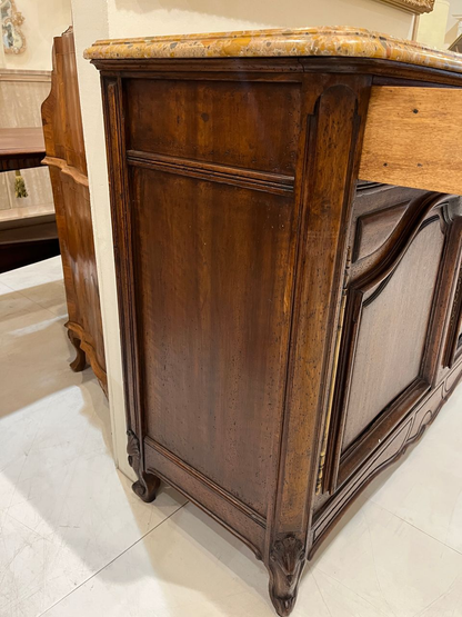 19th Century Louis XV Buffet with Terra Breccia Marble Top