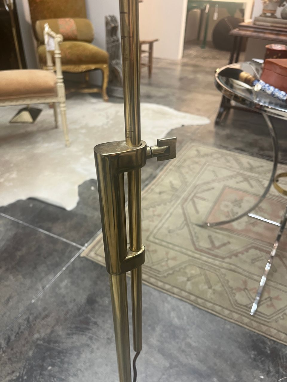 Stiffel Brass Swing Arm Adjustable Floor Lamp (3 available)