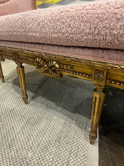 Louis XVI style Settee with New Contemporary Upholstery