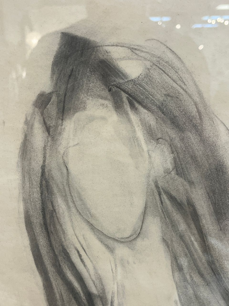 Original Charcoal Drawing Portrait of Lady