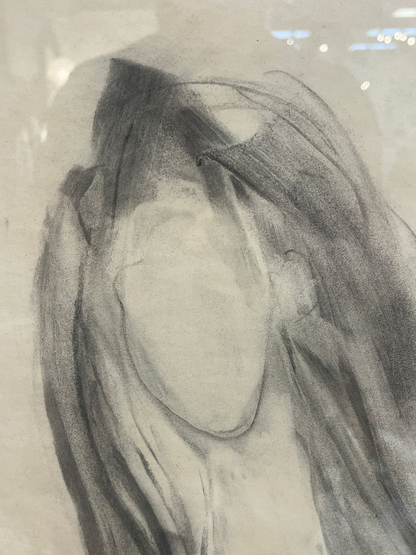 Original Charcoal Drawing Portrait of Lady
