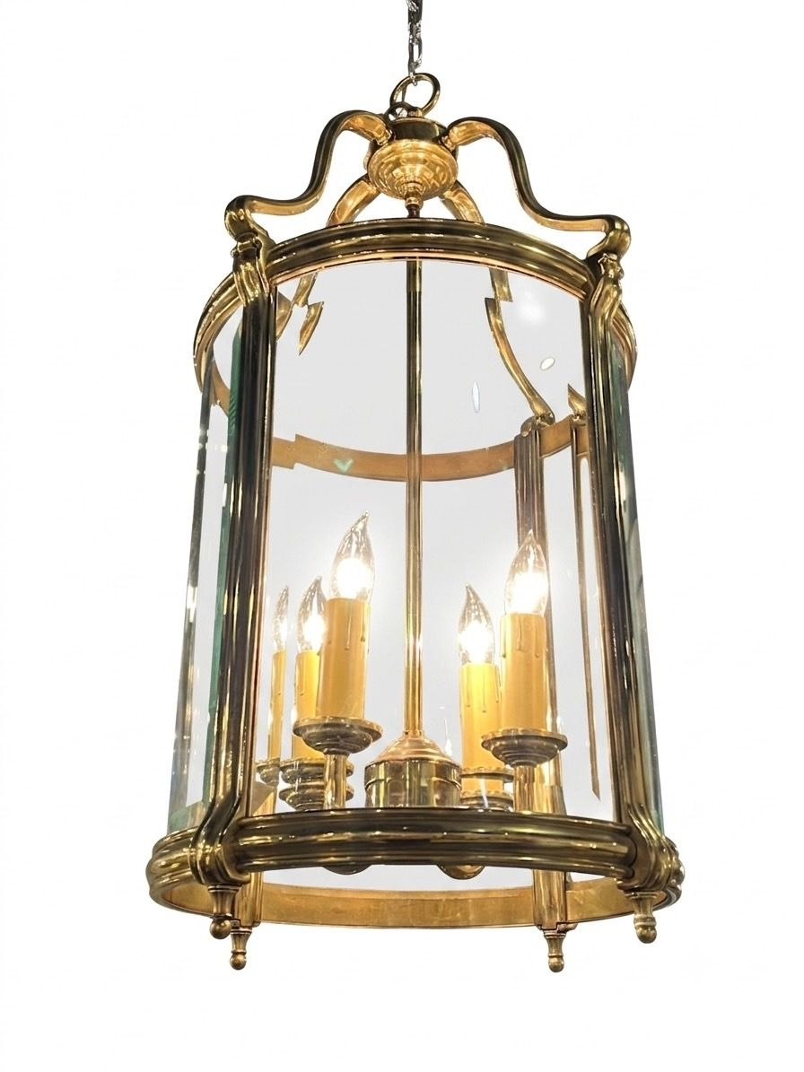 Antique English Brass Hall Lantern