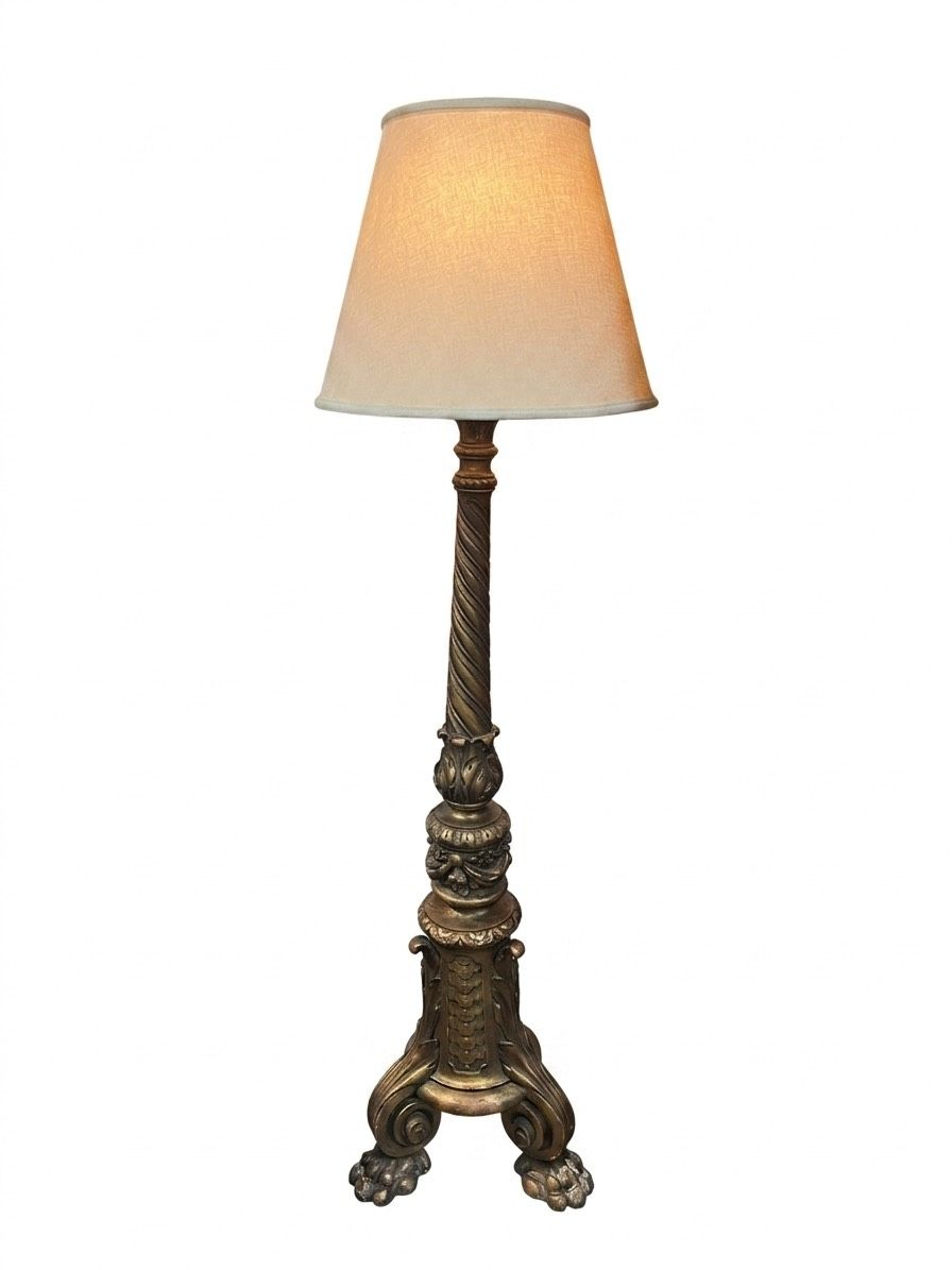 Fabulous Italian Carved Giltwood Floor Lamp
