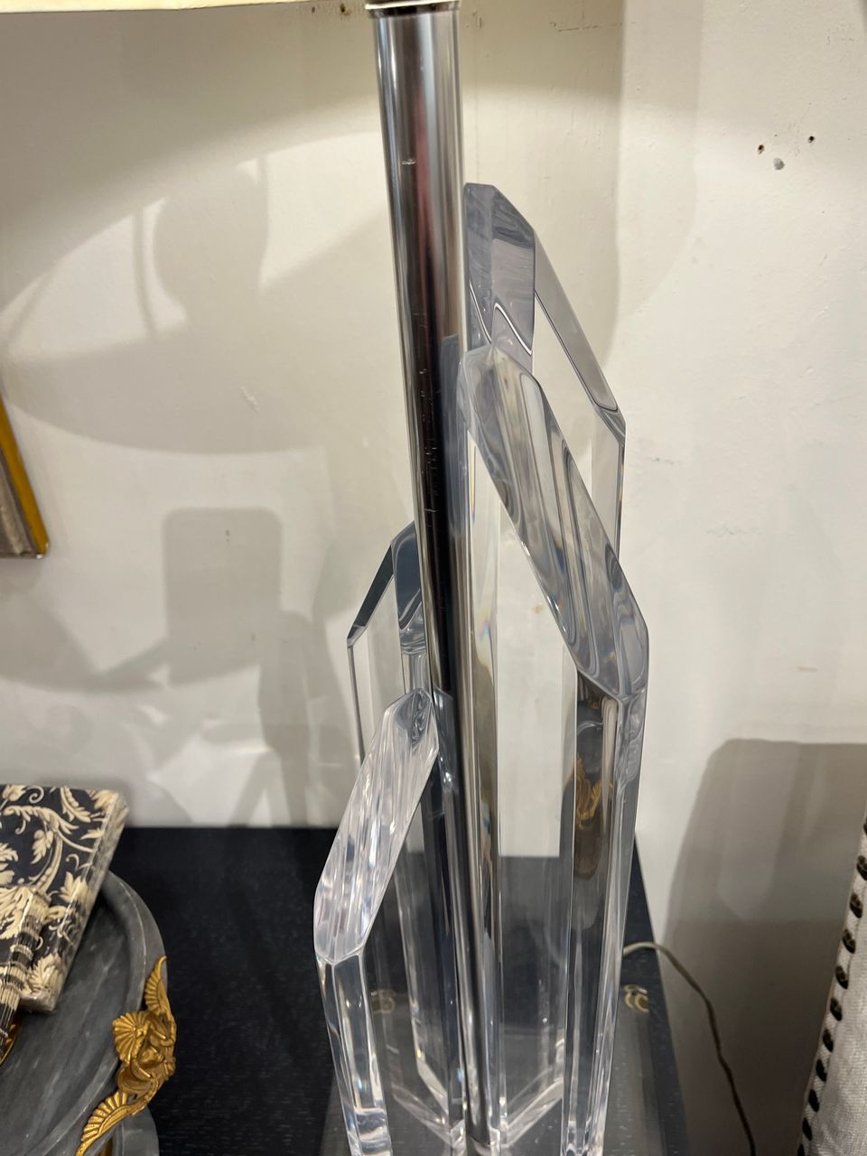 Fabulous Signed Van Teal Lucite Table Lamp