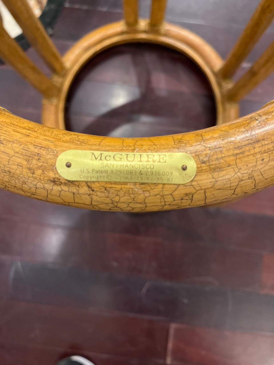 Pair McGuire Bamboo Glass Top Side Tables