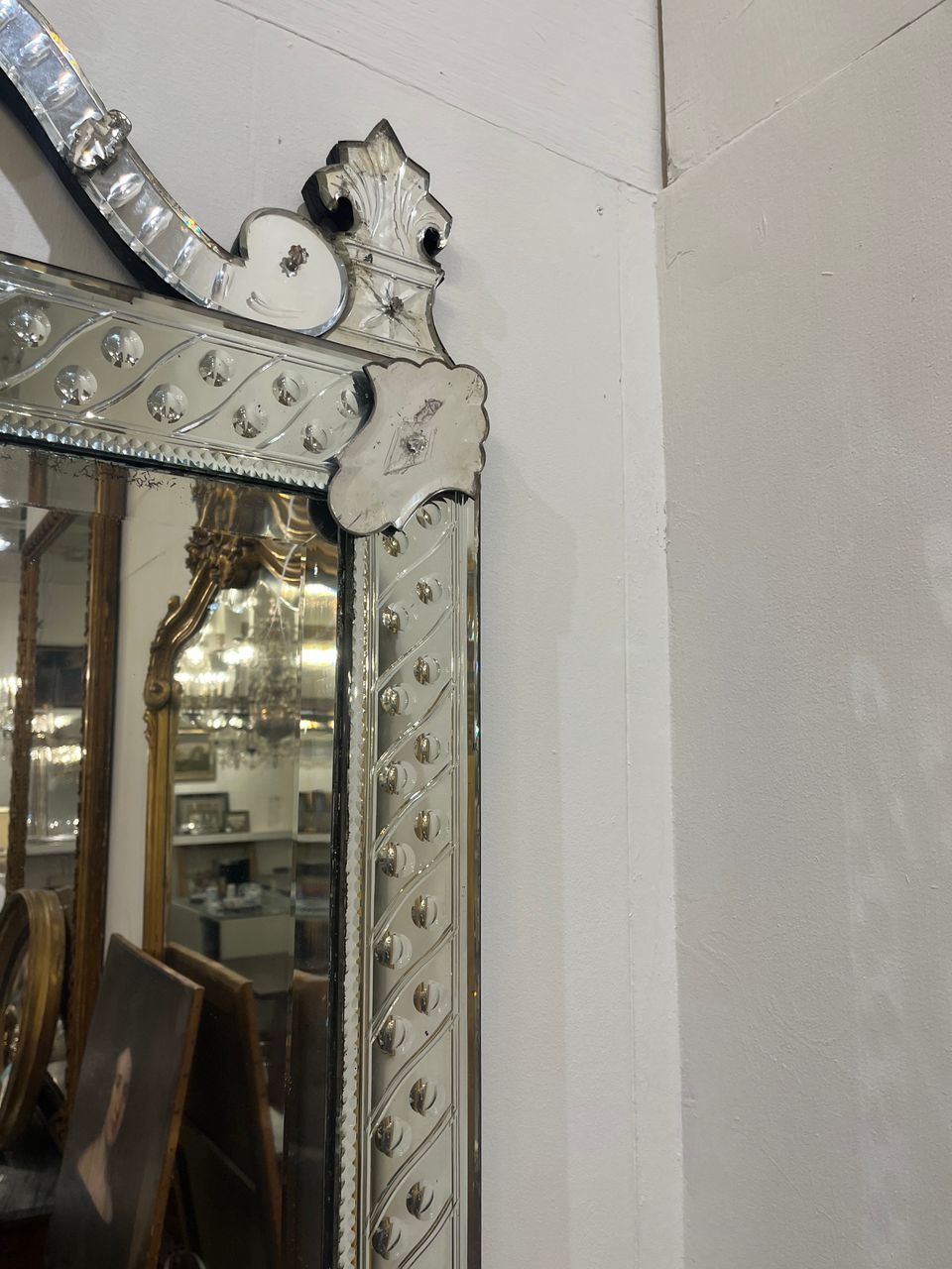 Antique Engraved Venetian Mirror