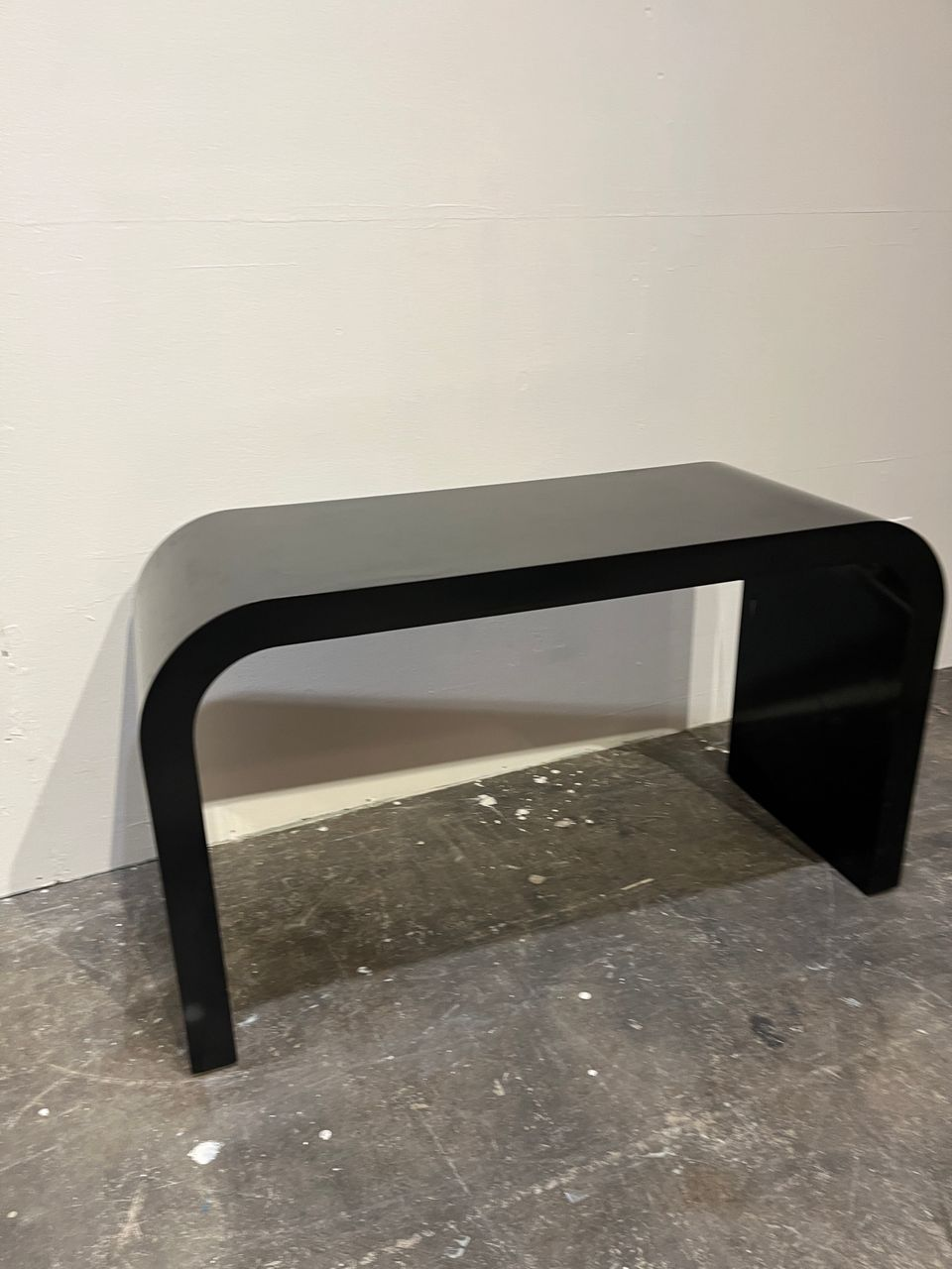 Mid Century Black Laminate Waterfall Console