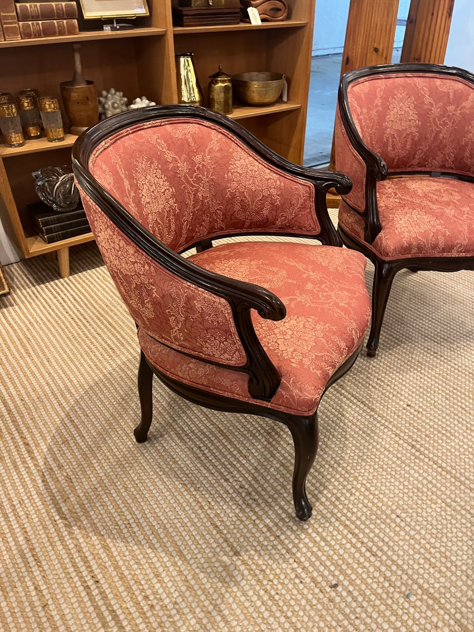 Pair French Louis XV style Armchairs
