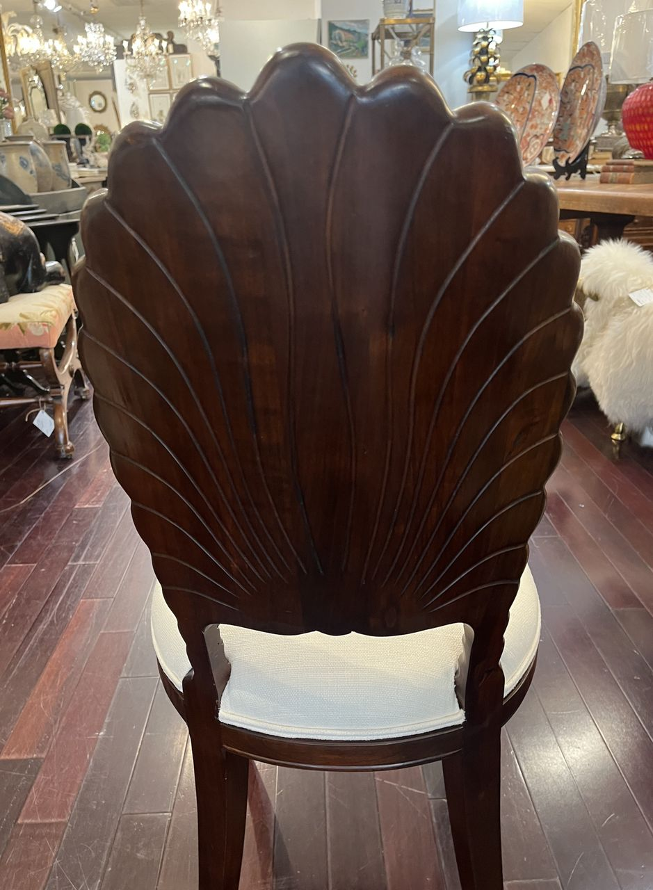Pair of Italian Scalloped Shell Back Chairs