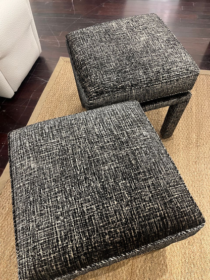 Pair of Upholstered Parsons Footstools