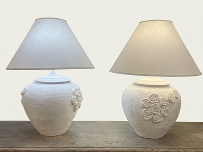 1 Pair Painted Terracotta Table Lamps