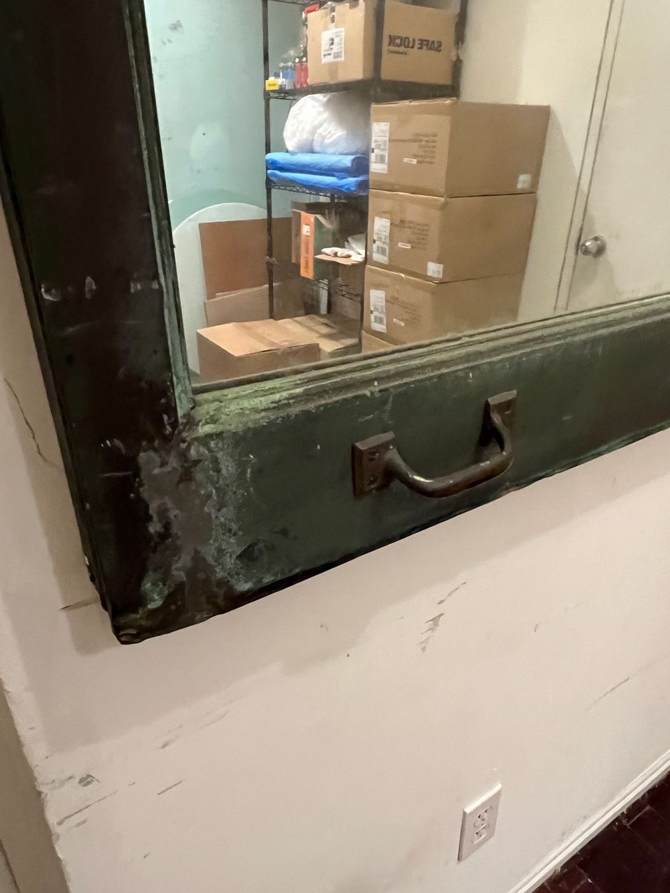 Repurposed NYC 5th Ave Copper Window Frame Mirror