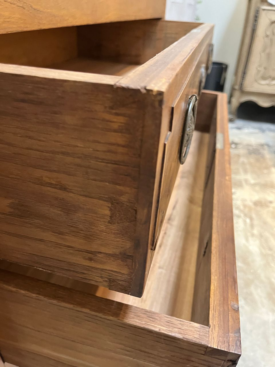 Vintage French Walnut Secretary Desk