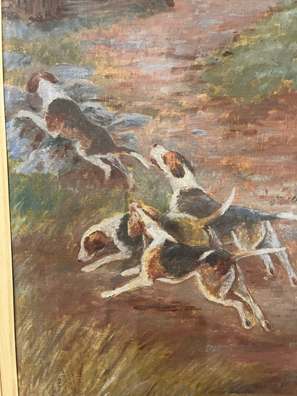Late 19th Century Oil on Panel Hunt Scene