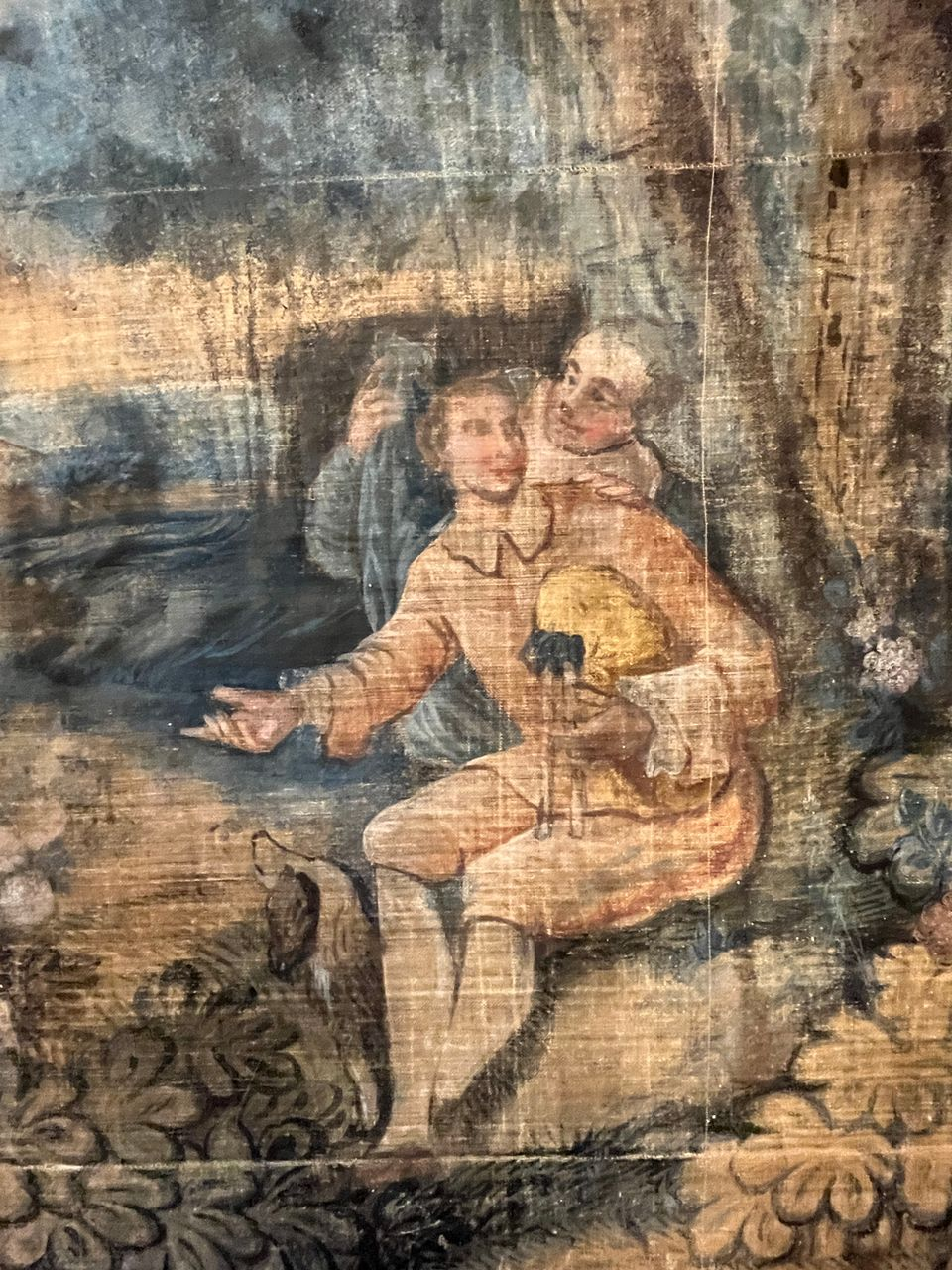 18th Century Large Horizontal Pastoral Framed Tapestry