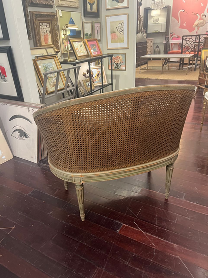 19th Century Louis XVI Petite Cane Settee