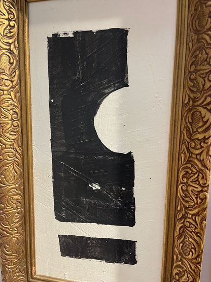 Original B&W Abstract Acrylic on Panel Painting