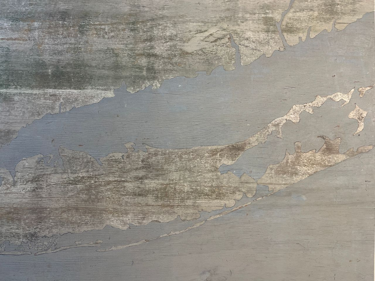 Vintage Hand Painted Map on Wood