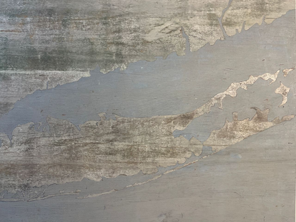 Vintage Hand Painted Map on Wood