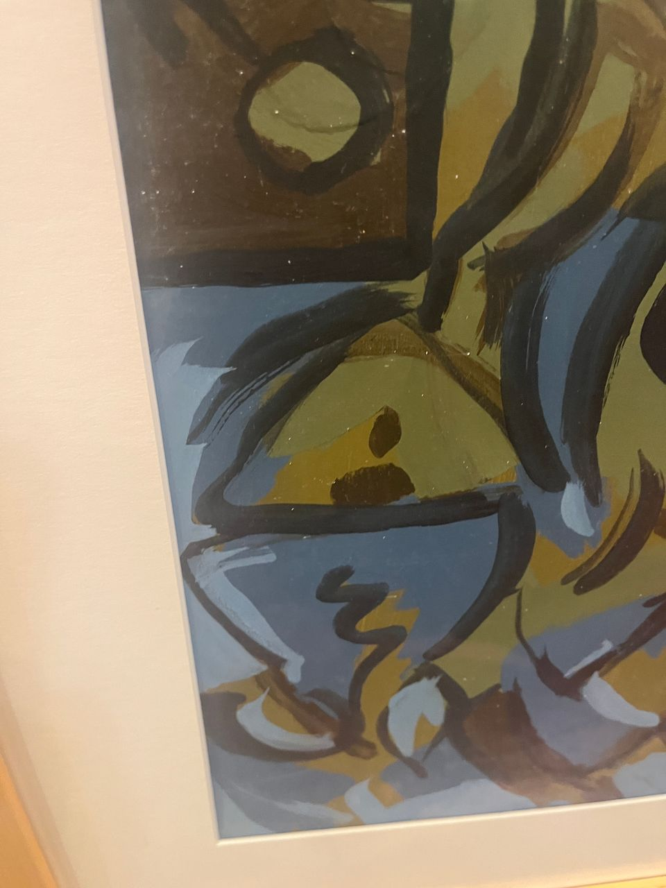 Vintage Abstract Painting Acrylic on Paper