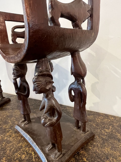 Pair of African Fon Ceremonial Stools