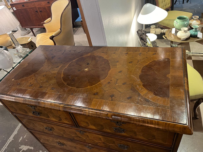 18th Century English Walnut Oyster Veneer Chest