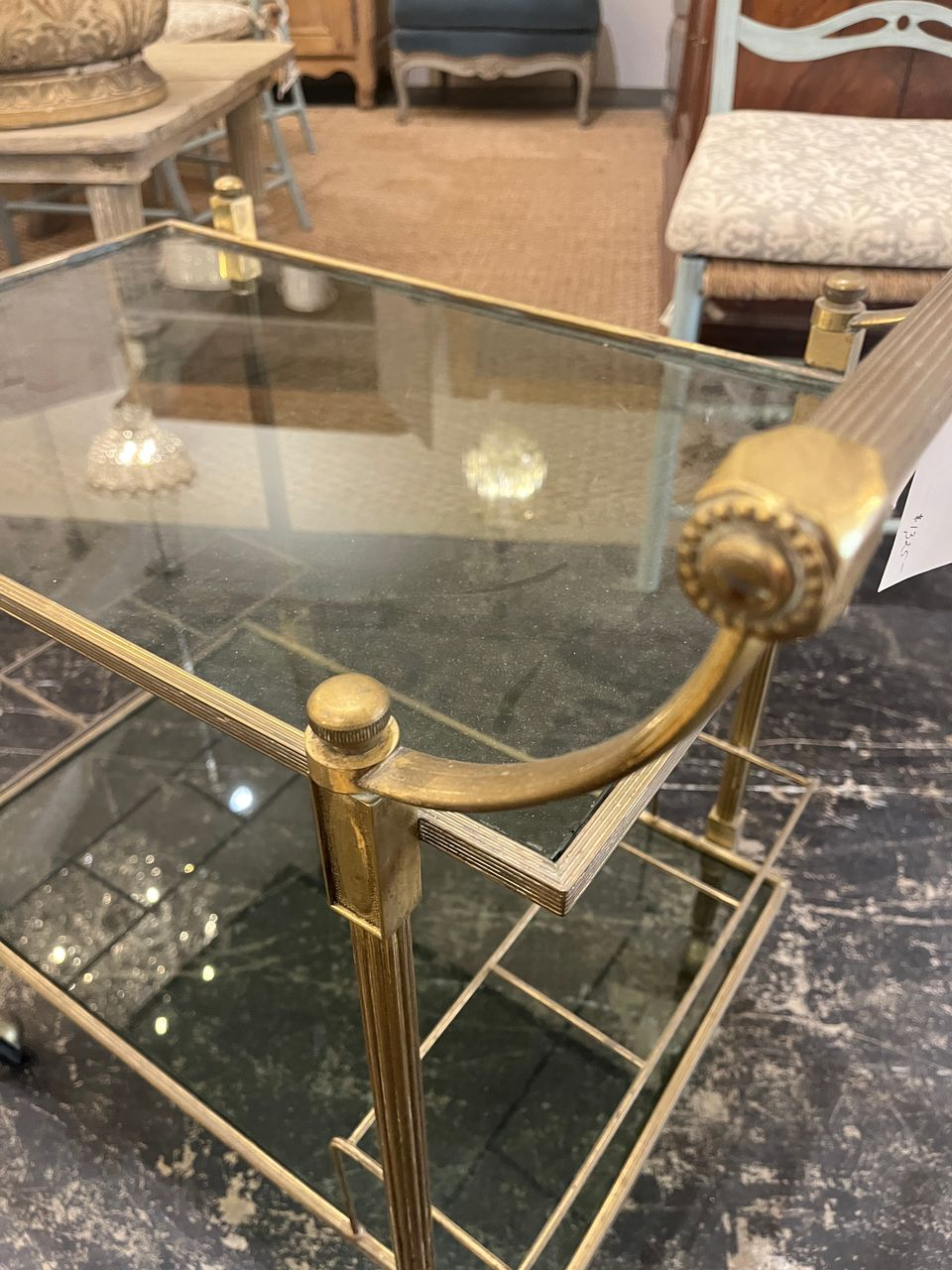 Mid Century Brass Bar Cart