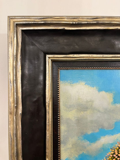 Oil on Canvas Cluster of Trees against a Blue Sky