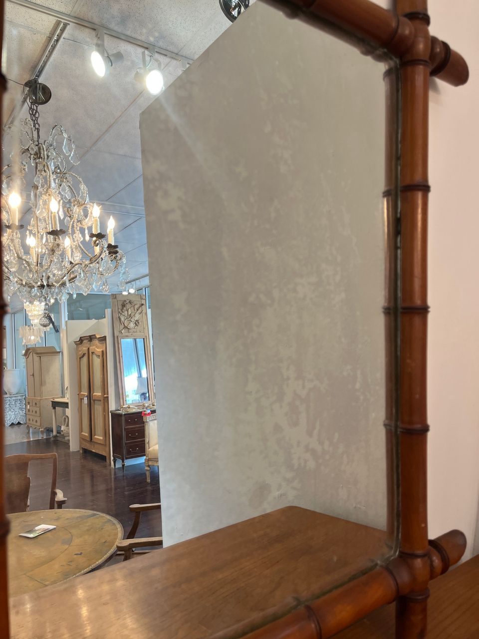 Pair 19th Century Faux Bamboo Mirrors