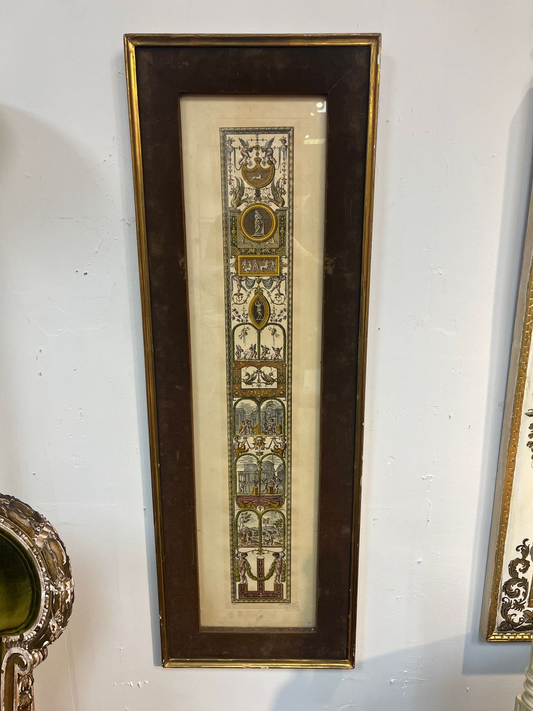 Pair Italian Hand Colored Neoclassical Architectural Engravings