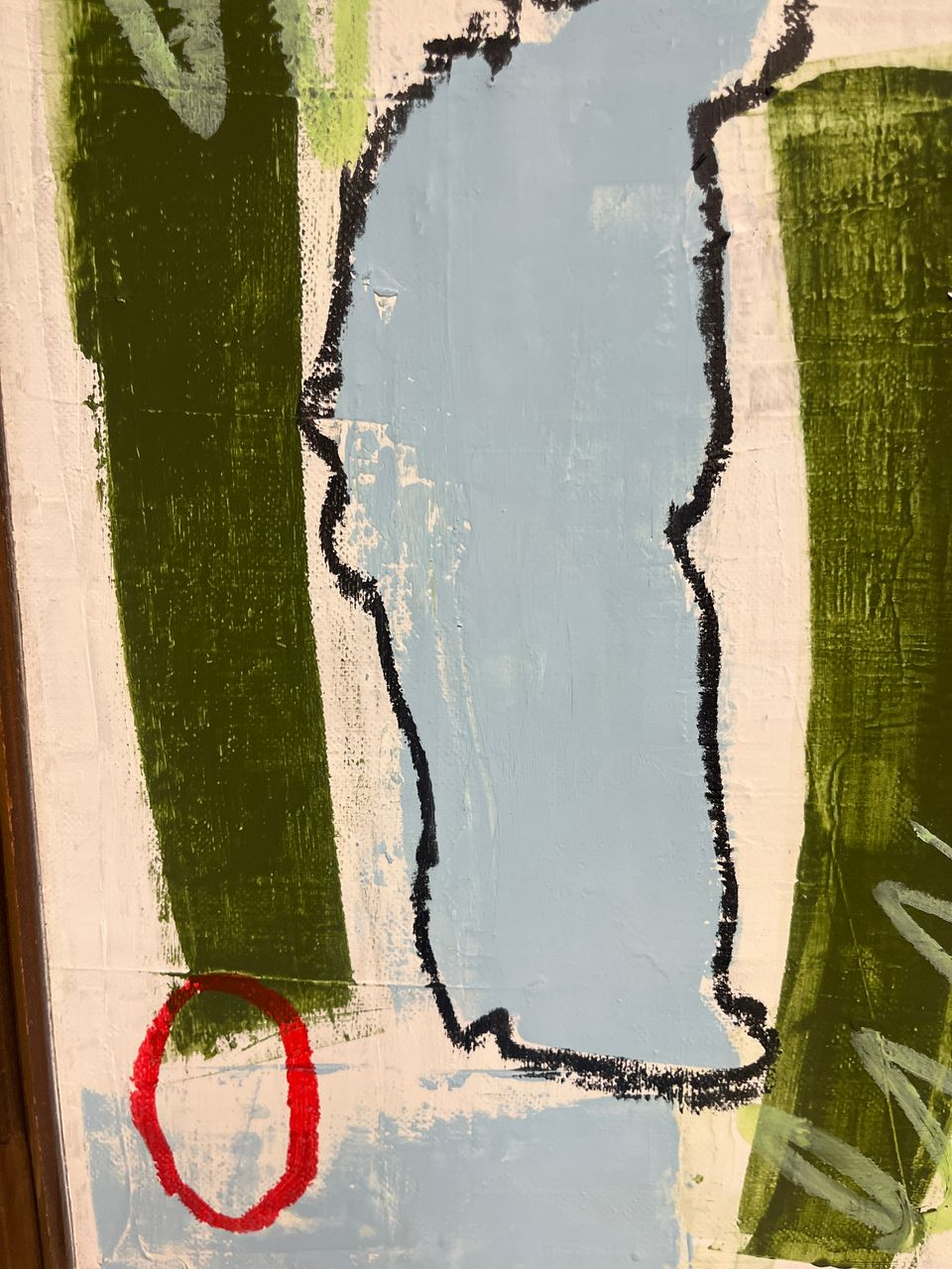 Original Modern Abstract Painting in Antique Frame