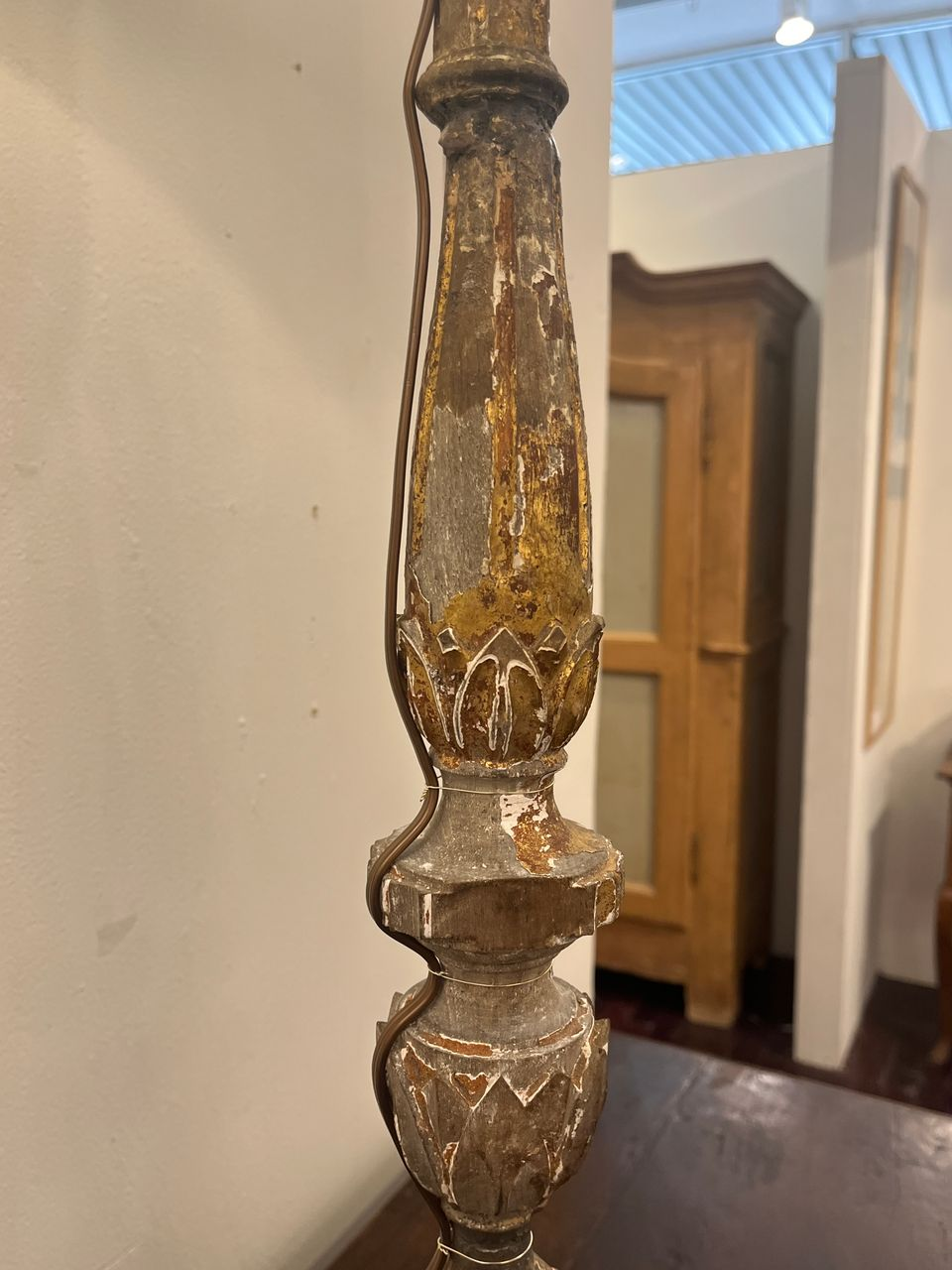 18th Century Gilt Candlesticks converted to Lamps