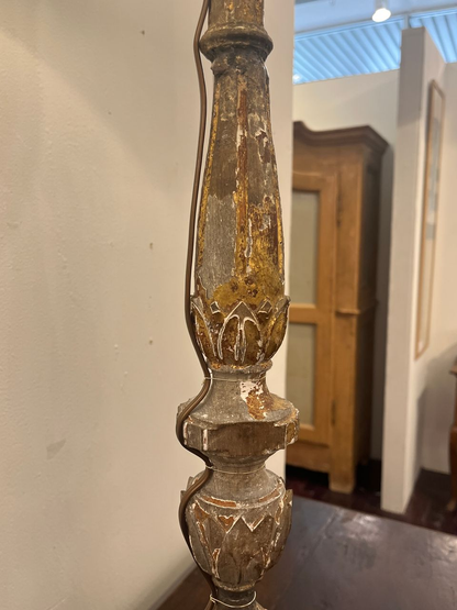 18th Century Gilt Candlesticks converted to Lamps