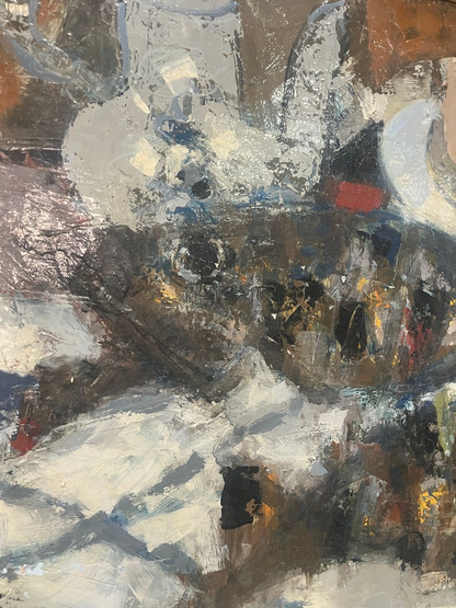 Oil on Canvas Still Life in Montparnasse Frame 1950's Paris