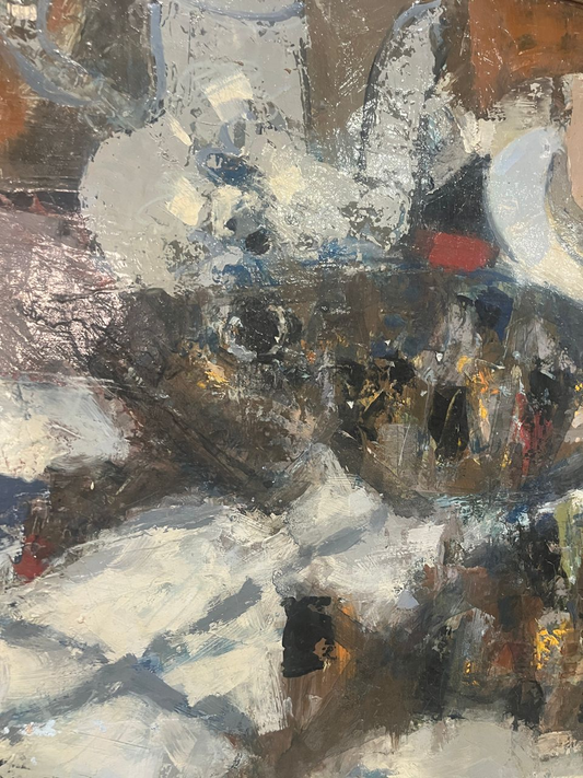 Oil on Canvas Still Life in Montparnasse Frame 1950's Paris