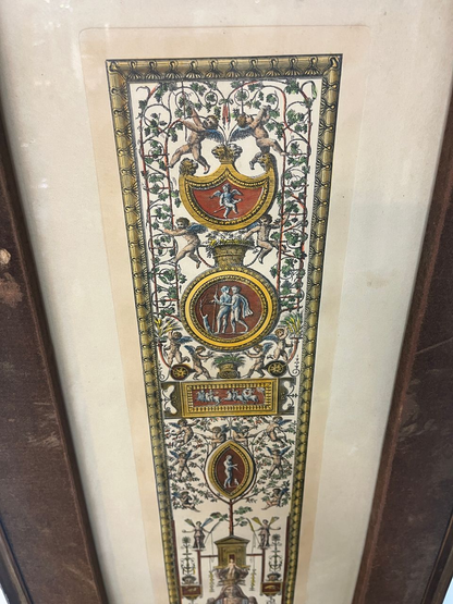 Pair Italian Hand Colored Neoclassical Architectural Engravings