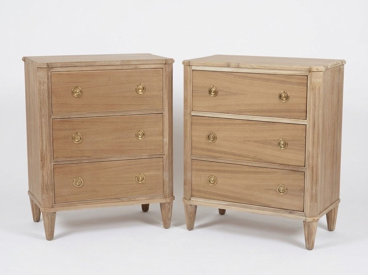 Pair of Bleached Bachelor Chests / Nightstands