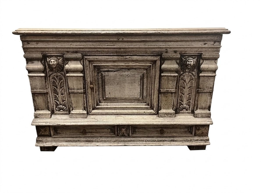 19th Century Bleached Oak French Cabinet Credenza