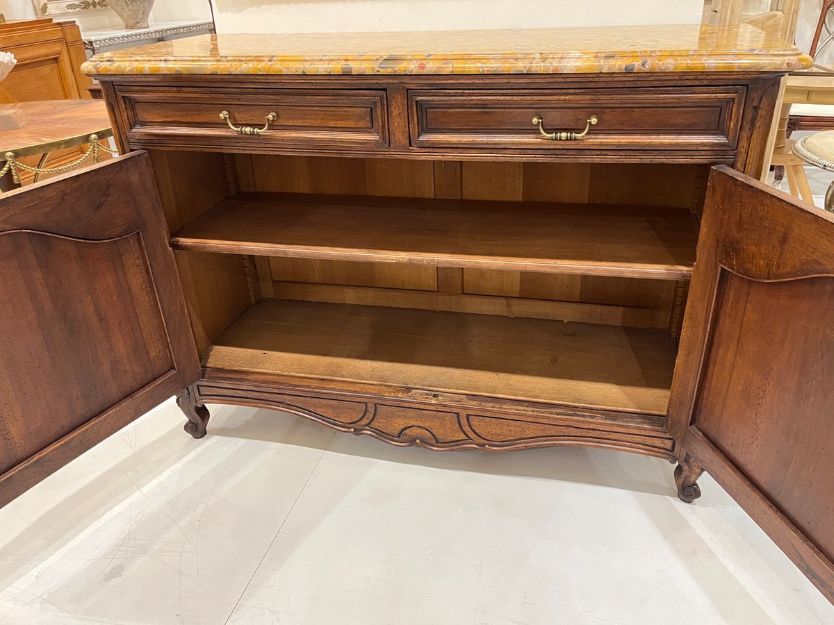 19th Century Louis XV Buffet with Terra Breccia Marble Top