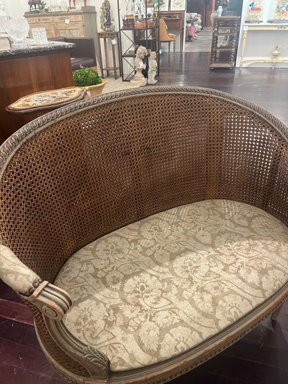 19th Century Louis XVI Petite Cane Settee